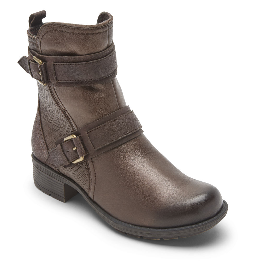 Rockport Boots For Womens Dark Brown - Cobb Hill Alessia Strap - CV5681307